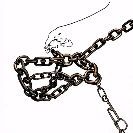 A silhouette that moves forward despite chains or a shadow that pulls it back→ The past holds you back, but you continue tattoo design idea