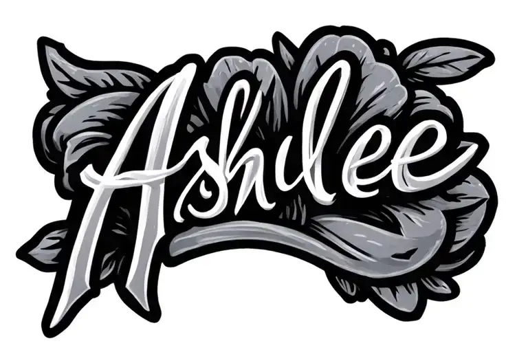 The name Ashlee fancy script tattoo design idea