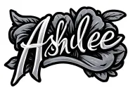 The name Ashlee fancy script tattoo design idea