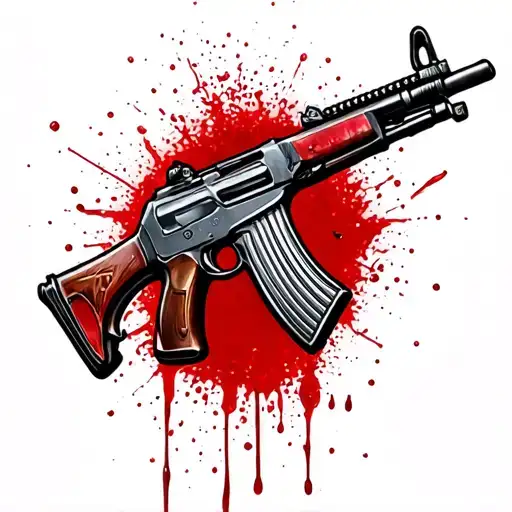 ak47 blood gang tattoo design idea