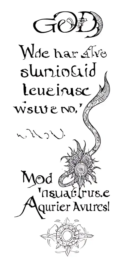 god quote with Aquarius symbol  tattoo design idea