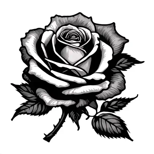 rose 3-4 inches saying grandma as the stem  tattoo design idea