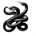 Draw a sketch for a tattoo on the forearm drawing of a snake Ouroboros biting its tail tattoo design idea