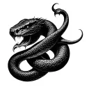 Draw a sketch for a tattoo on the forearm drawing of a snake Ouroboros biting its tail tattoo design idea