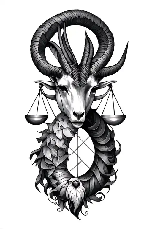 libra, capricorn and virgo zodiac sign, all combined for upper arm sleeve  tattoo design idea