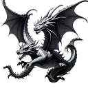 dragon flying tattoo design idea