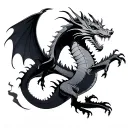 dragon flying tattoo design idea