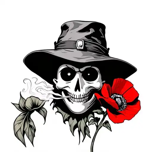 scarecrow smoking poppies tattoo design idea
