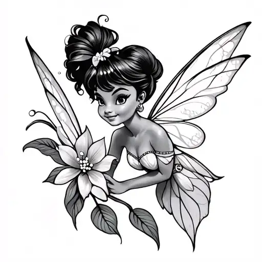 Jamaican tinker bell tattoo design idea