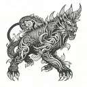 survival and strength  tattoo design idea