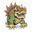 bowser muscle tattoo design idea