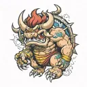 bowser muscle tattoo design idea