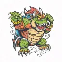bowser muscle tattoo design idea