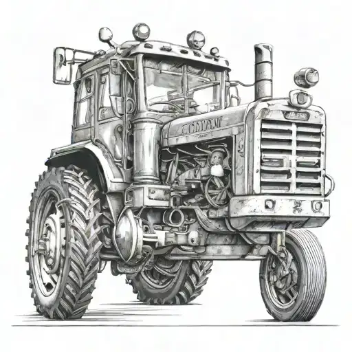 Tractor Trailer tattoo design idea