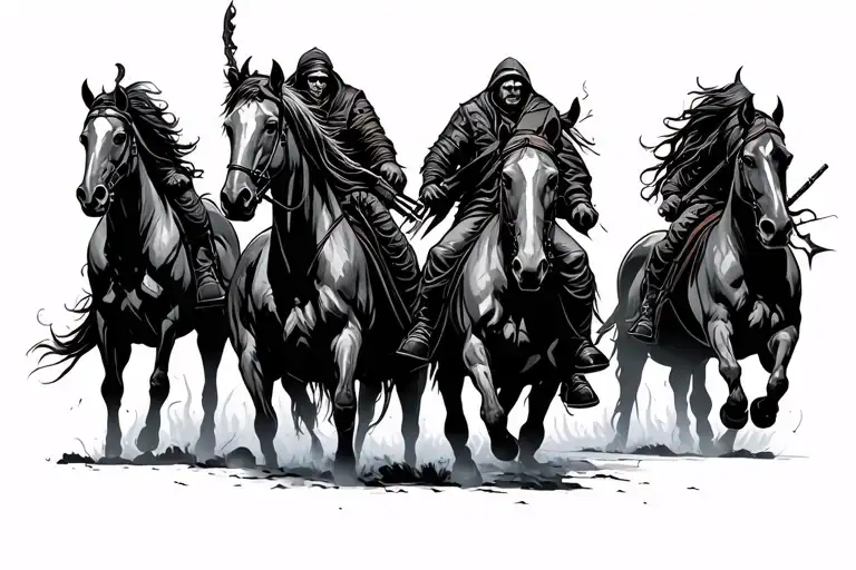 four horseman apocalypse riders tattoo design idea