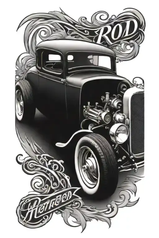 classic hot rod tattoo design idea