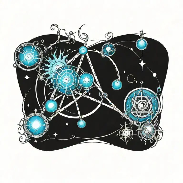 alchemical symbols tattoo design idea