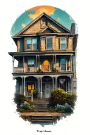 Trap House tattoo design idea