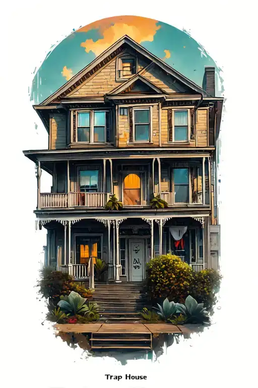 Trap House tattoo design idea