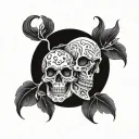 3 skulls tattoo design idea