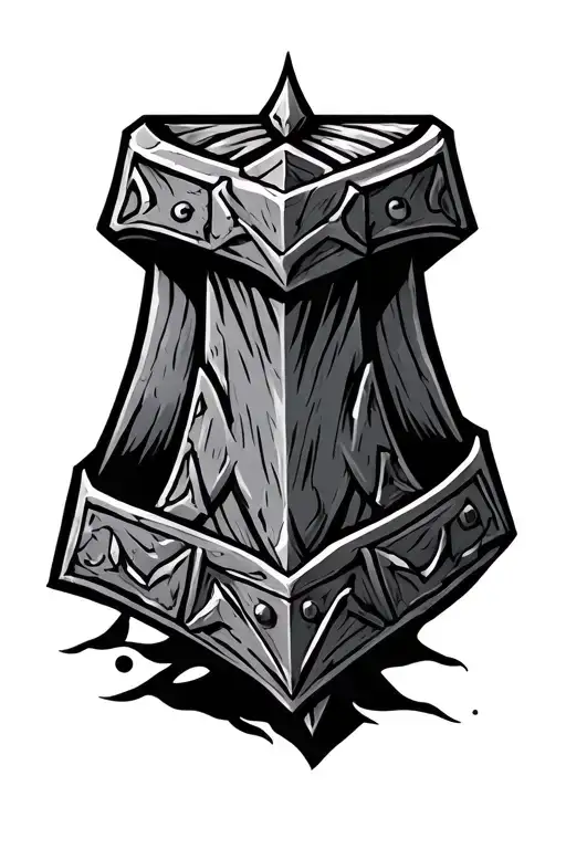 thors hammer tattoo design idea