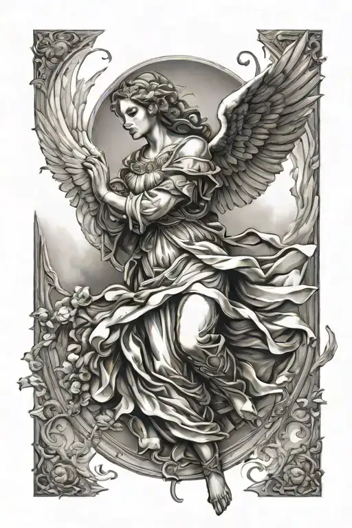 A glorious angel ascending order coming tattoo design idea