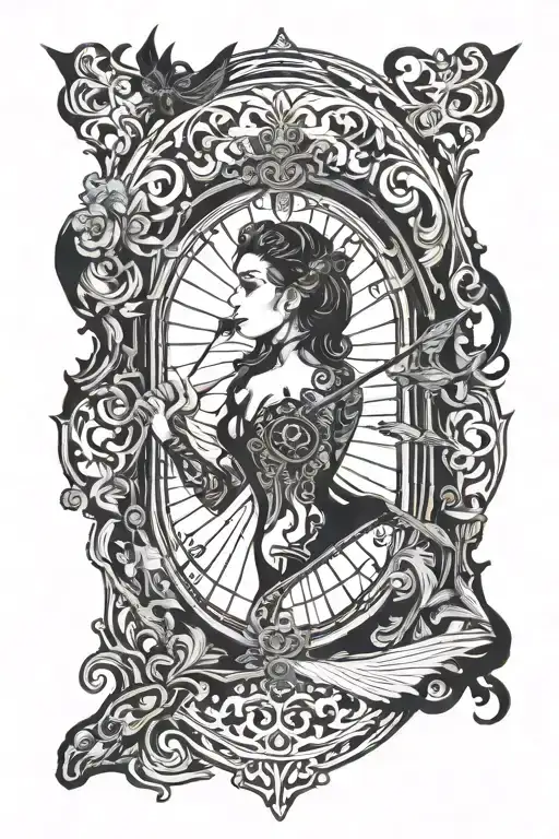 Darts, music, hunting, shooting tattoo design idea