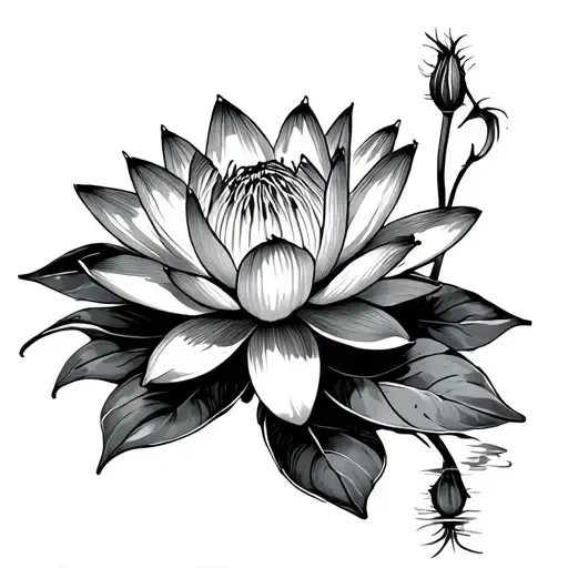 honeycombs and water lily flower tattoo design idea