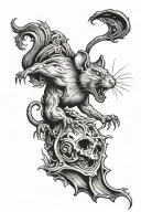 falling rat tattoo design idea