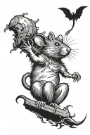 falling rat tattoo design idea