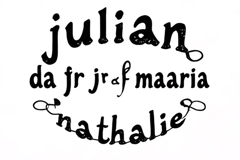 "julian jr maria fe nathalie" dna strand tattoo design idea