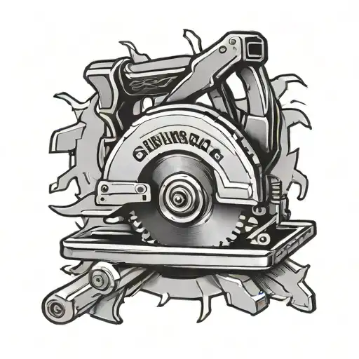 circular saw tattoo design idea