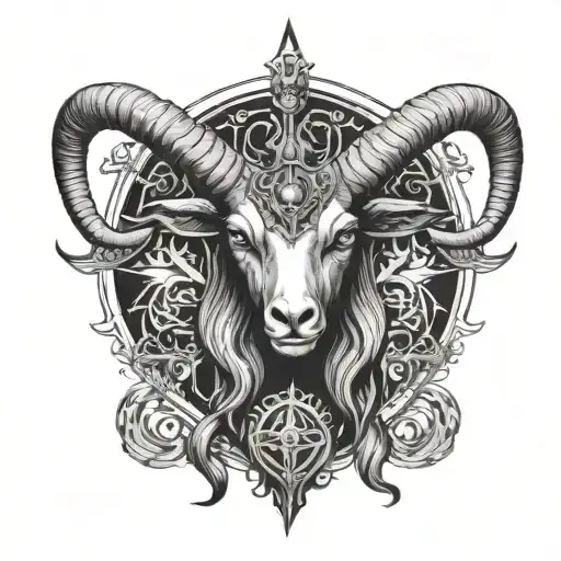 baphomet goat tattoo design idea