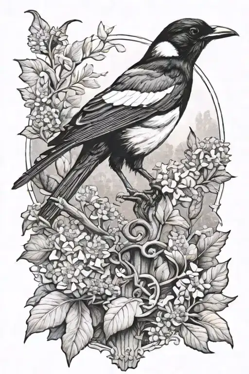 magpie on st James's park tattoo design idea