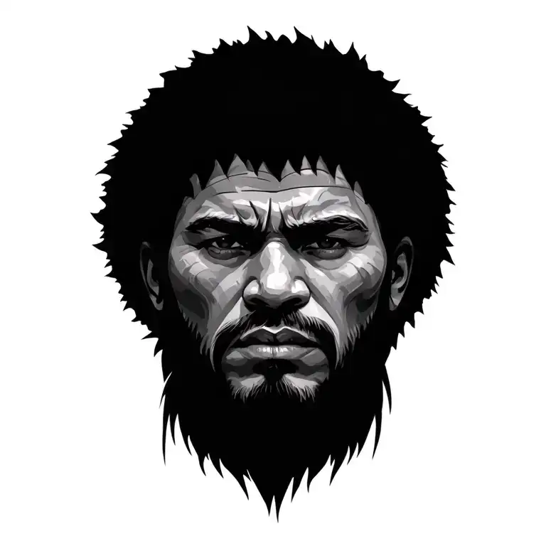 australian abooriginal warrior portriat tattoo design idea