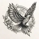 fenix bird flying away And A Small tattoo design idea