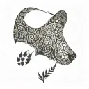 bear and paw tattoo design idea