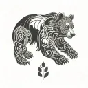 bear and paw tattoo design idea