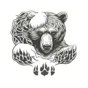 bear and paw tattoo design idea