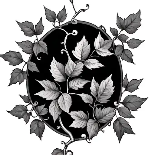 ivy vine with leaves on left arm sleeve tattoo design idea