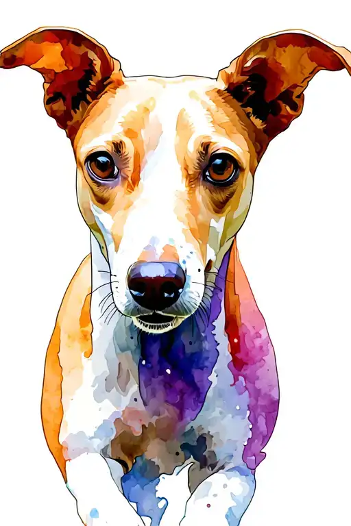 whippet dog silhouette running tattoo design idea