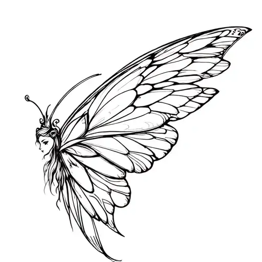 fairy wings tattoo design idea