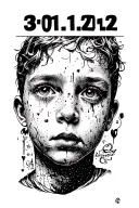 "30.11.2022" Depression with Stil and Date of birth of my son tattoo design idea