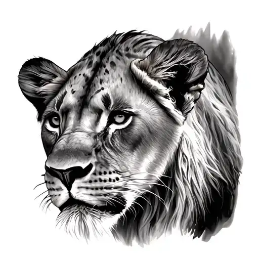 Lioness And Cub tattoo design idea
