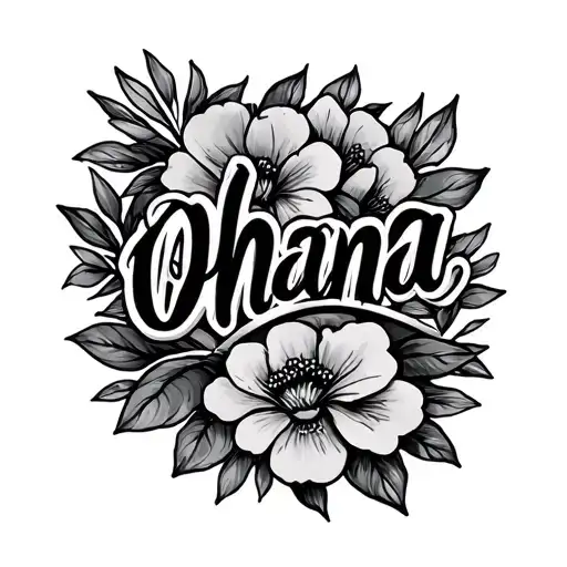 "Ohana" infinite sign maternity tattoo design idea