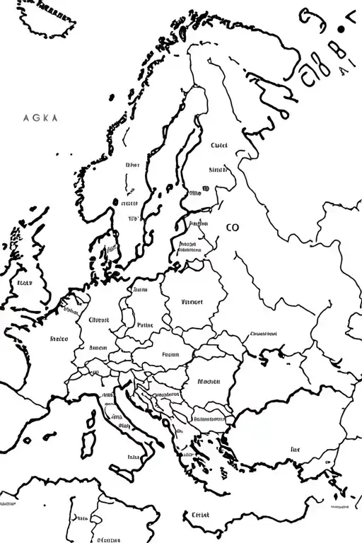 map of Europe small Western Europe and Poland and Czech  tattoo design idea