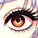 brown eyes long eyelashes tattoo design idea