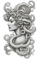 art nouveau medusa tattoo design idea