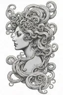 art nouveau medusa tattoo design idea