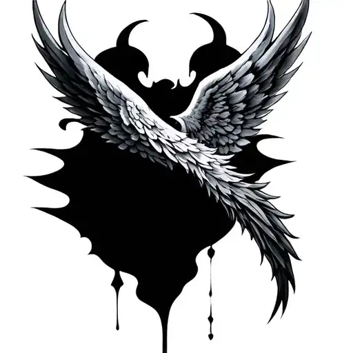 devil wing and angel wing tattoo tattoo design idea